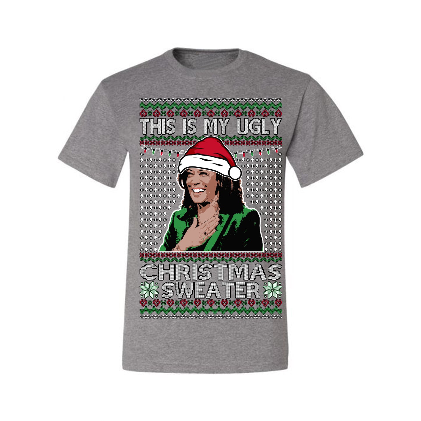 This Is My Ugly Sweater, Funny Santa Anti Kamala Harris, Political Ugly Christmas Sweater Ugly Christmas Men's T-Shirt
