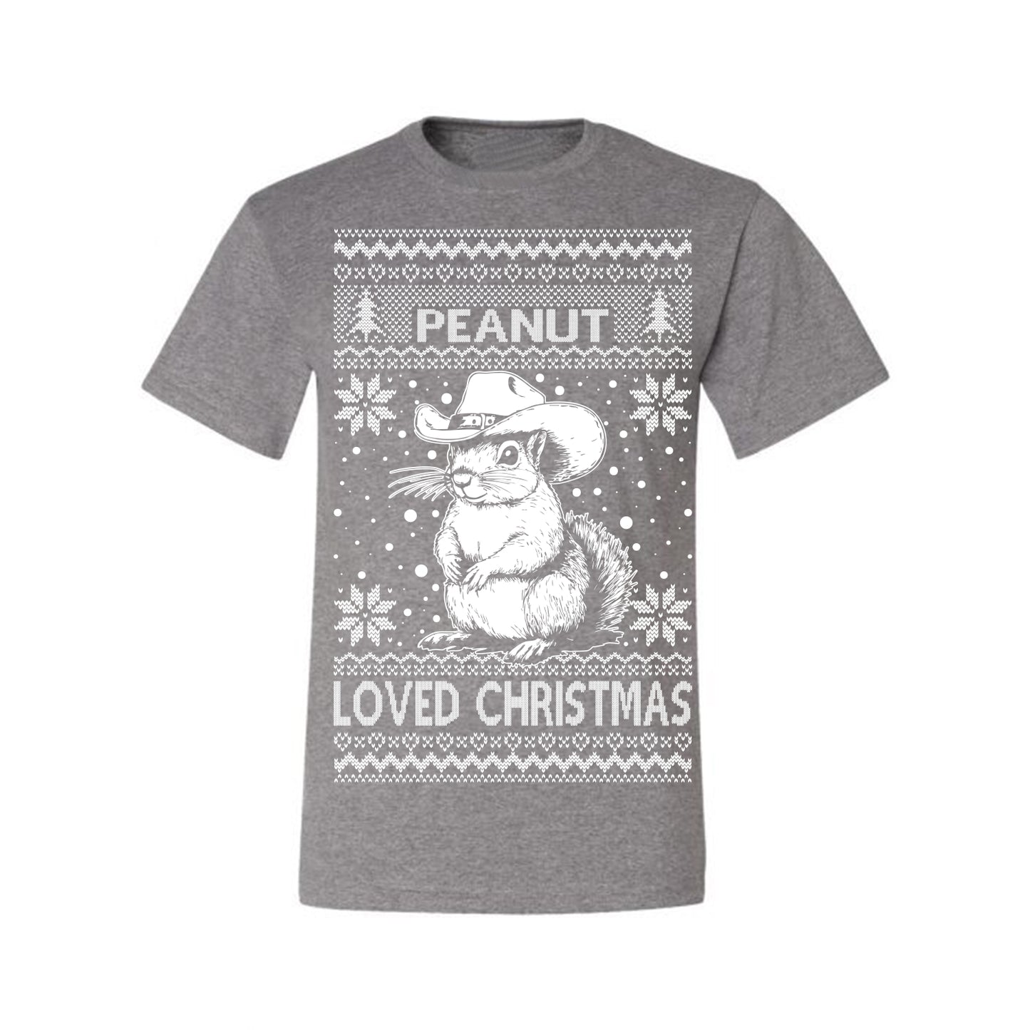 Peanut Loved Christmas, Funny Viral NYC New York Squirrel Meme Trending Save Our Pets Memes, Ugly Christmas Sweater Ugly Christmas Men's T-Shirt