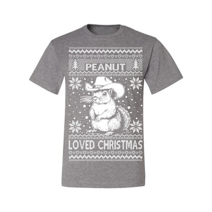 Peanut Loved Christmas, Funny Viral NYC New York Squirrel Meme Trending Save Our Pets Memes, Ugly Christmas Sweater Ugly Christmas Men's T-Shirt