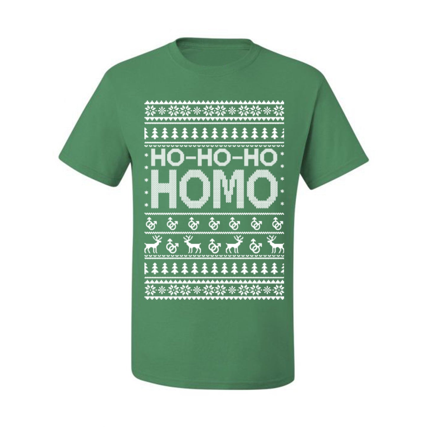 Ho Ho Ho Homo, Funny LGBT Pride Grey Greysexual Gay Lesbian Homosexual Bi Bisexual,  Ugly Christmas Men's T-Shirt