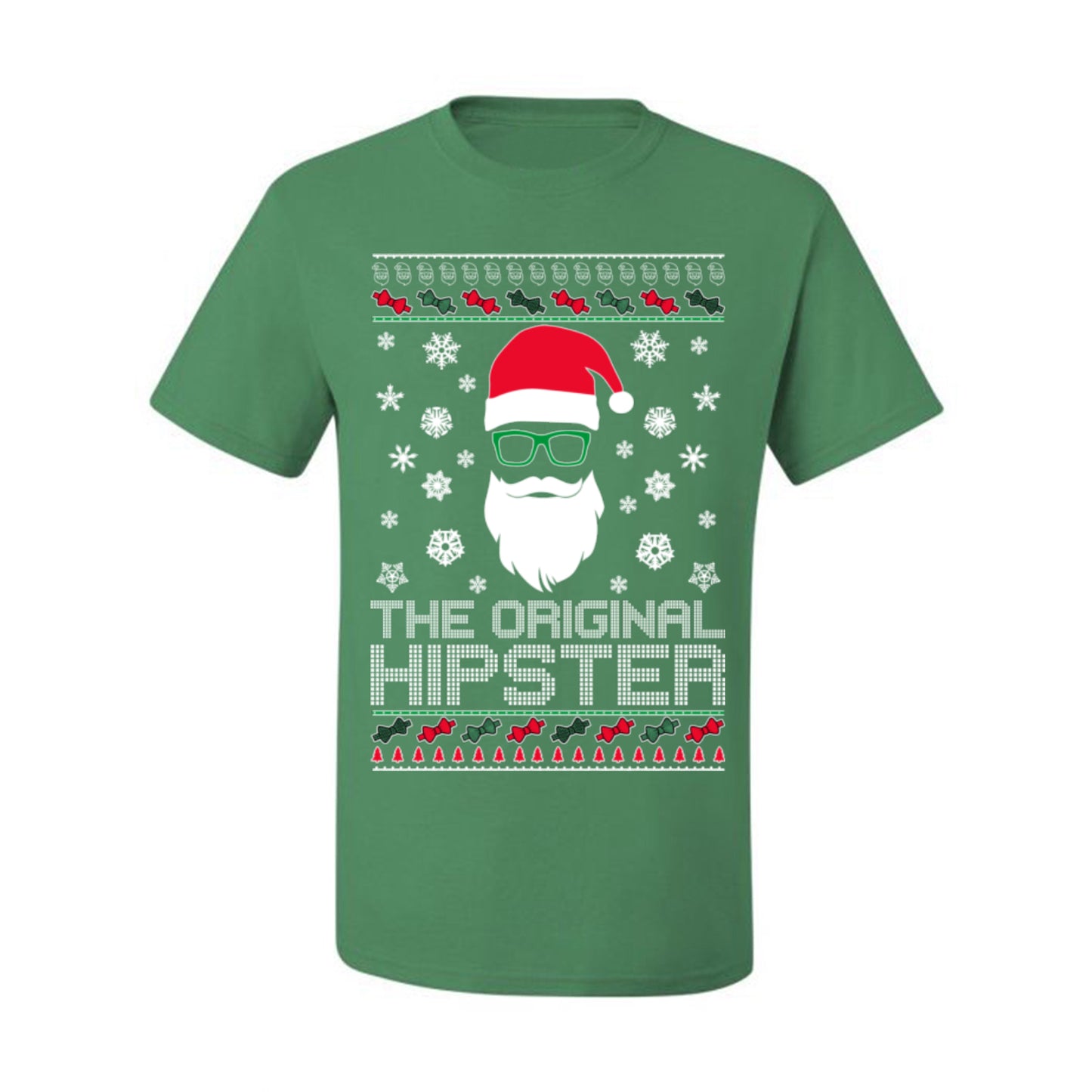 Santa Claus the Original Hipster, Funny IPAs Rim Glasses Hipsters Libs Viral Meme, Ugly Christmas Sweater Ugly Christmas Men's T-Shirt