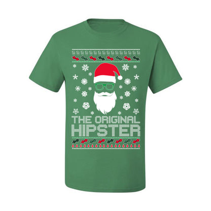 Santa Claus the Original Hipster, Funny IPAs Rim Glasses Hipsters Libs Viral Meme, Ugly Christmas Sweater Ugly Christmas Men's T-Shirt