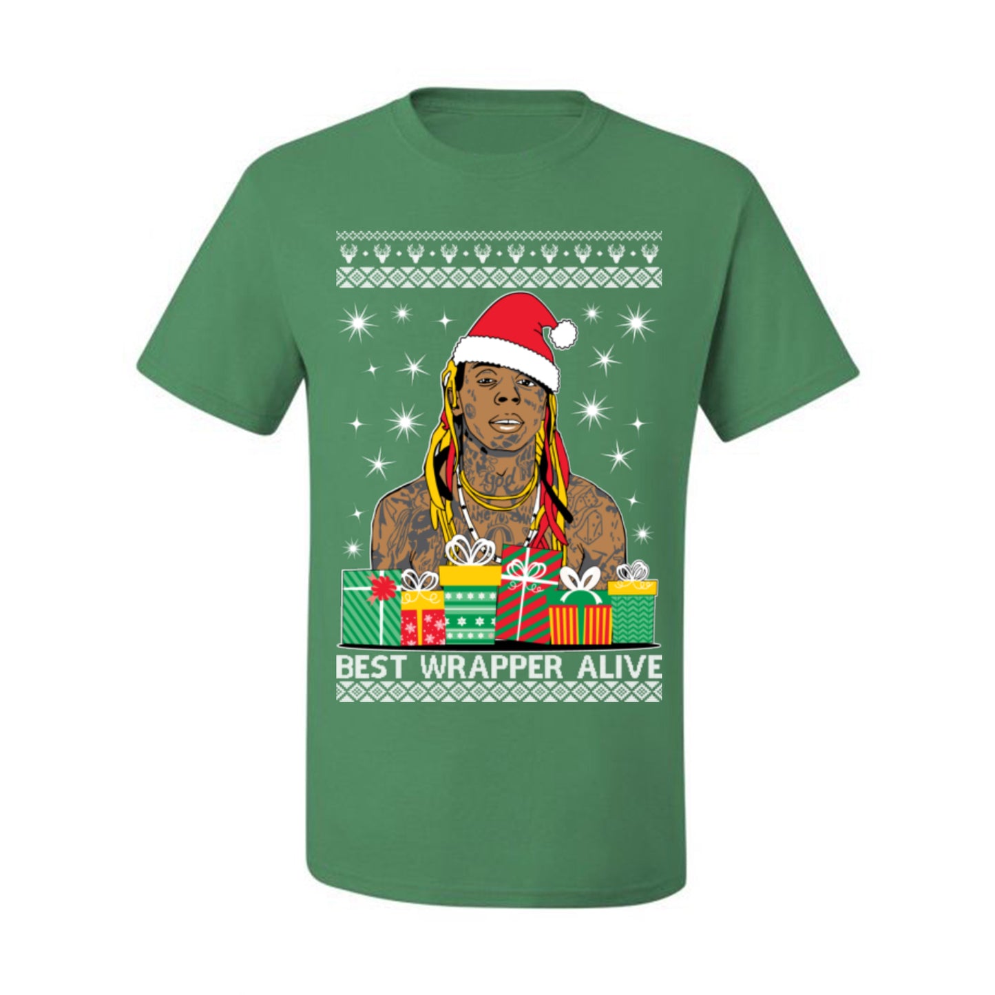 Best Wrapper Alive, Funny Hip Hop Music Tour Merch, Viral New Orleans NOLA Rapper Tune, Ugly Christmas Sweater Ugly Christmas Men's T-Shirt