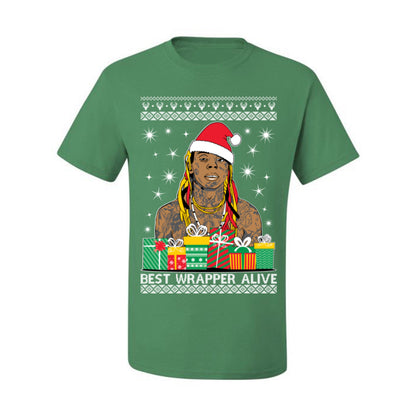 Best Wrapper Alive, Funny Hip Hop Music Tour Merch, Viral New Orleans NOLA Rapper Tune, Ugly Christmas Sweater Ugly Christmas Men's T-Shirt