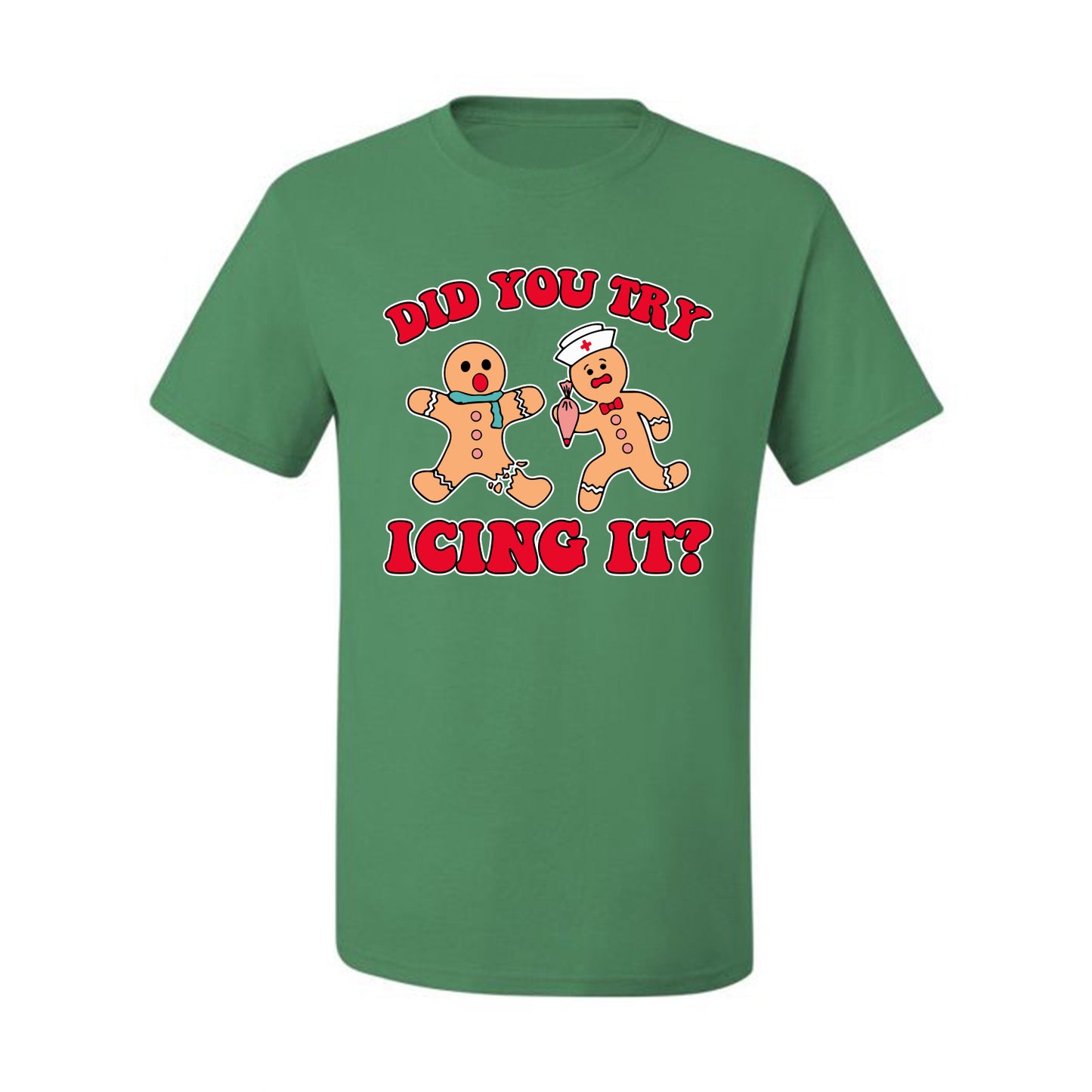 Did You Try Icing It? Funny Cute Gingerbread Doctor, Desert Cookies Ginger Bread Ugly Christmas Men's T-Shirt