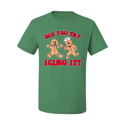 Did You Try Icing It? Funny Cute Gingerbread Doctor, Desert Cookies Ginger Bread Ugly Christmas Men's T-Shirt
