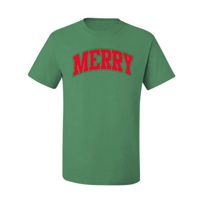 Merry | Cute Winter Holiday College Style Ugly Christmas Men's T-Shirt