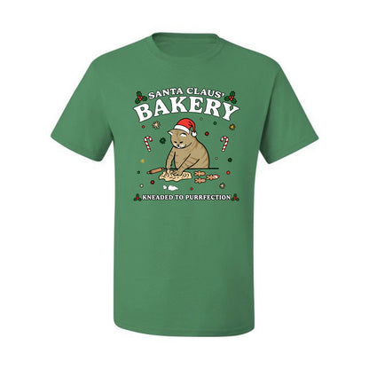 Santa Claus Bakery | Bread Kneaded to Purrfection, Funny Cute Cat Chef Baker Joke Ugly Christmas Men's T-Shirt