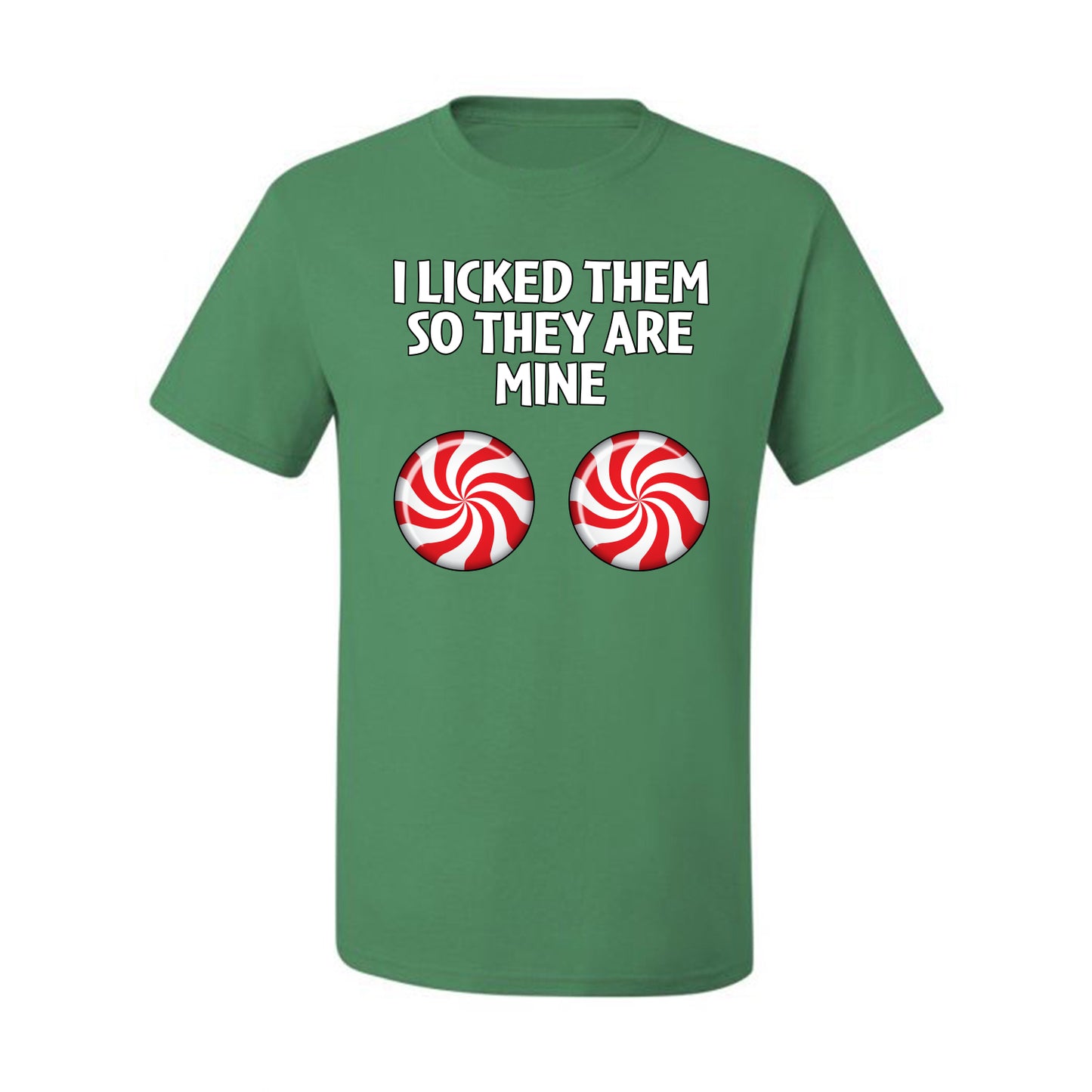 I Licked Them So They Are Mine, Funny Winter Candy Cane Joke  Ugly Christmas Men's T-Shirt