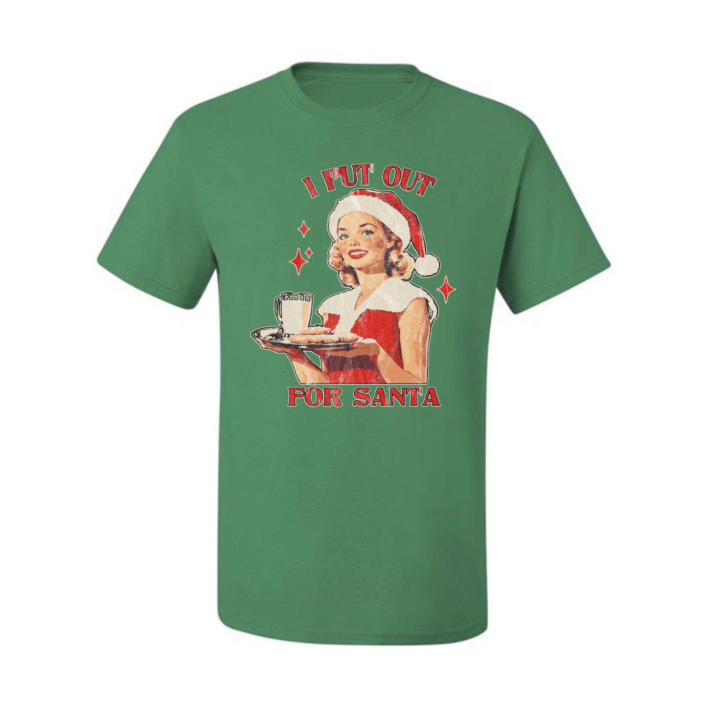 I Put Out For Santa | Funny Women Milk and Cookies Ugly Christmas Men's T-Shirt