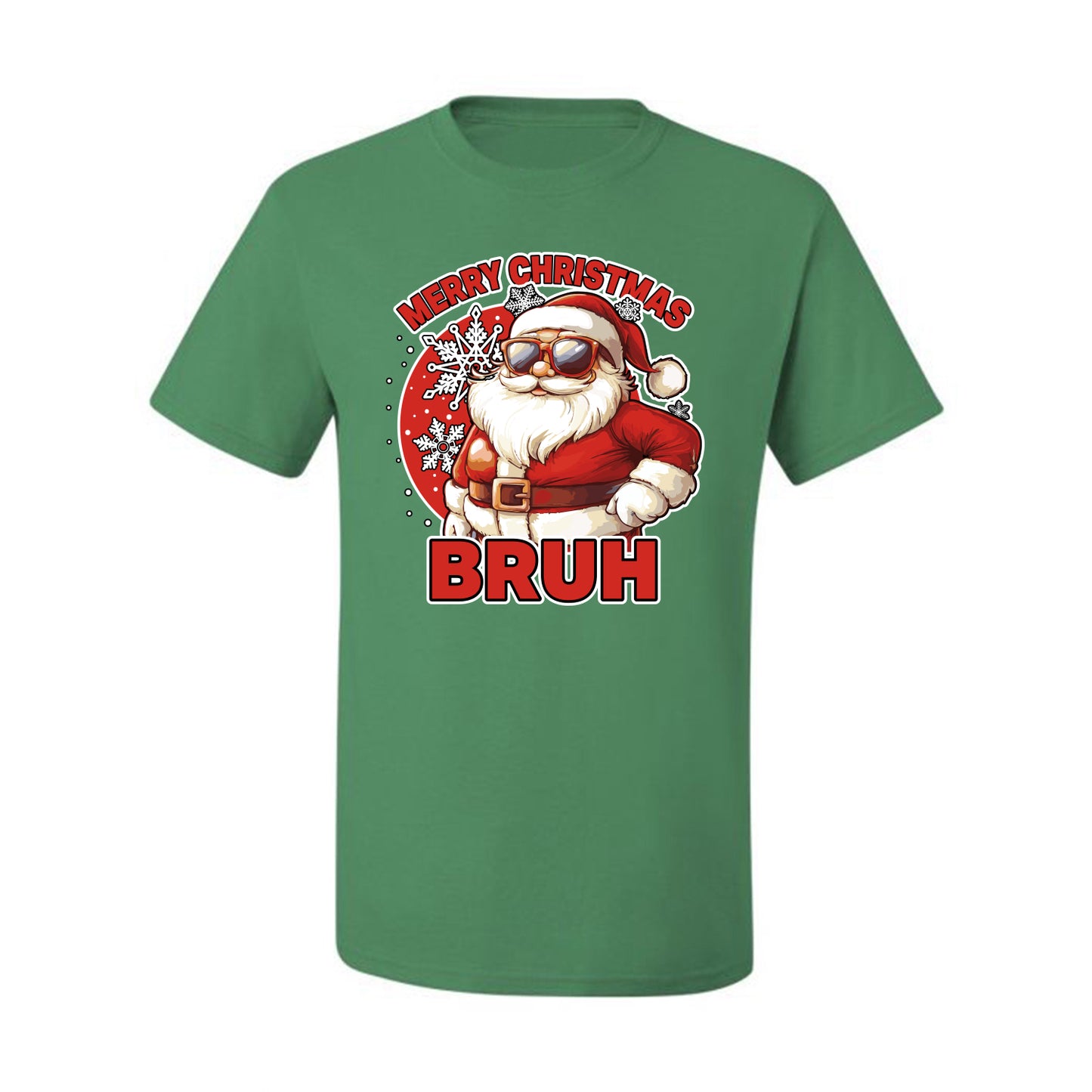Merry Christmas Bruh | Funny Cool Santa Claus Sunglasses Trendy Hip Viral Meme Ugly Christmas Men's T-Shirt