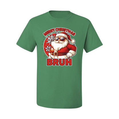 Merry Christmas Bruh | Funny Cool Santa Claus Sunglasses Trendy Hip Viral Meme Ugly Christmas Men's T-Shirt