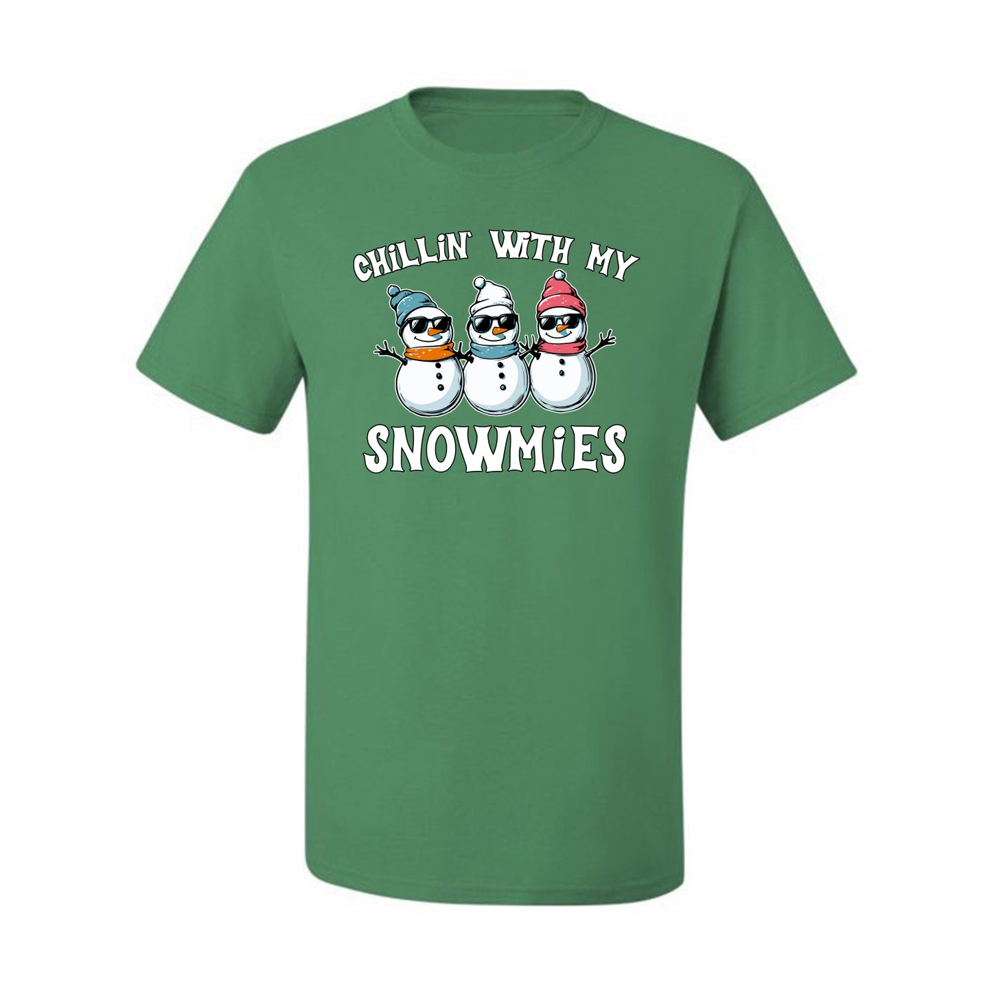 Chillin With My Snowmies, Funny Cute Snow Man Winter Holiday Snowman Homies  Ugly Christmas Men's T-Shirt