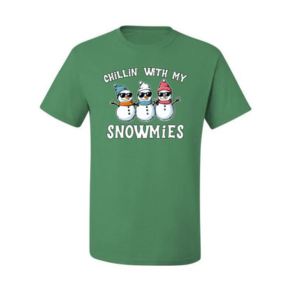 Chillin With My Snowmies, Funny Cute Snow Man Winter Holiday Snowman Homies  Ugly Christmas Men's T-Shirt