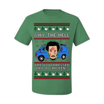 Why the Hell are You Dressed Like a Chicken? Classic Funny 90s Marv Kevin Plumbing Van Bandits Iron,  Ugly Christmas Men's T-Shirt