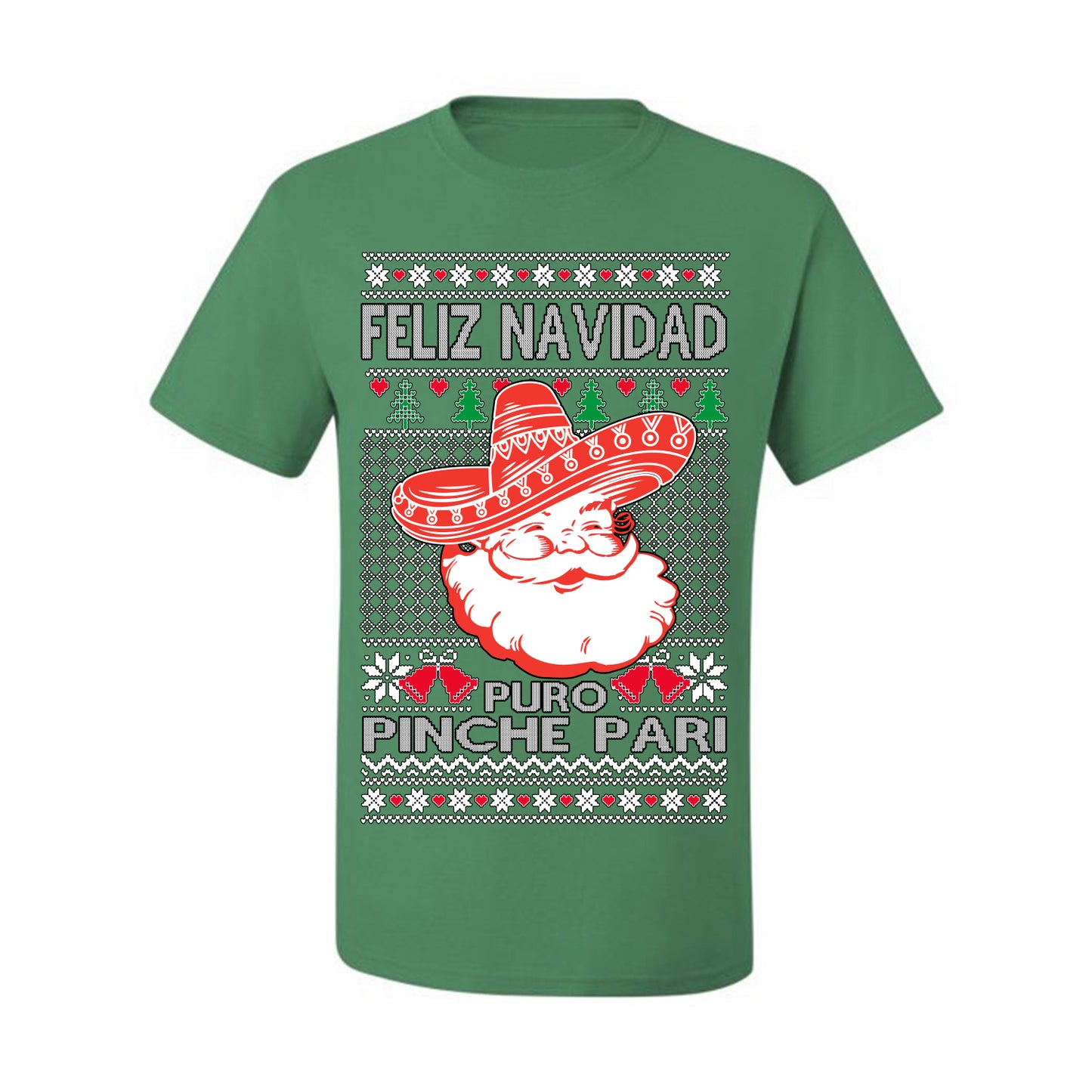 Feliz Navidad Puro Pinche Pari, Funny Spanish Song Latin Pop Music Lyrics, Ugly Christmas Sweater Ugly Christmas Men's T-Shirt