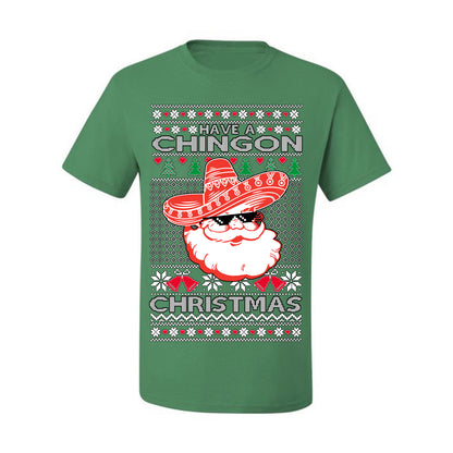Have a Chingon Christmas, Funny Spanish Song Latin Pop Music Lyrics Saying, Ugly Christmas Sweater Ugly Christmas Men's T-Shirt