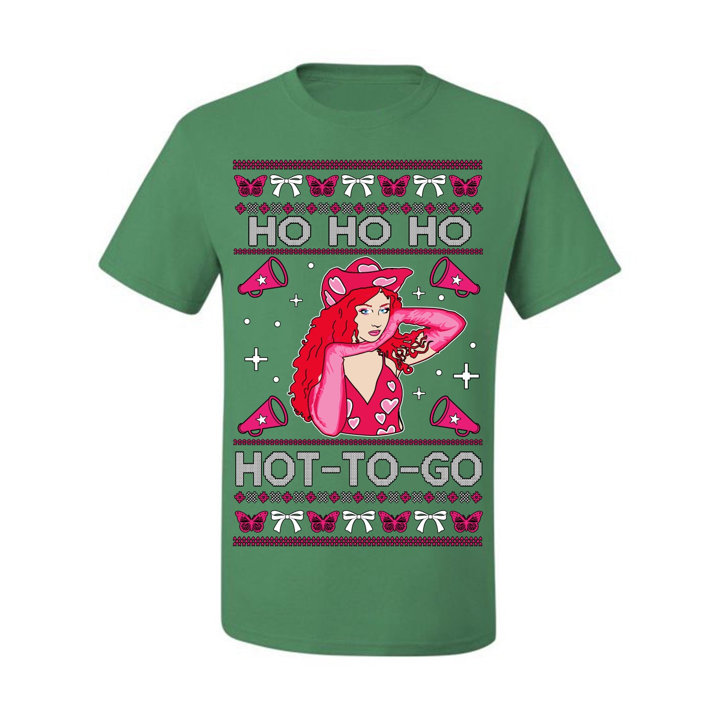 Ho Ho Ho Hot to Go, Viral Midwest Princess Song Dance Pop Star Concert Tour Merch, Ugly Christmas Sweater Ugly Christmas Men's T-Shirt