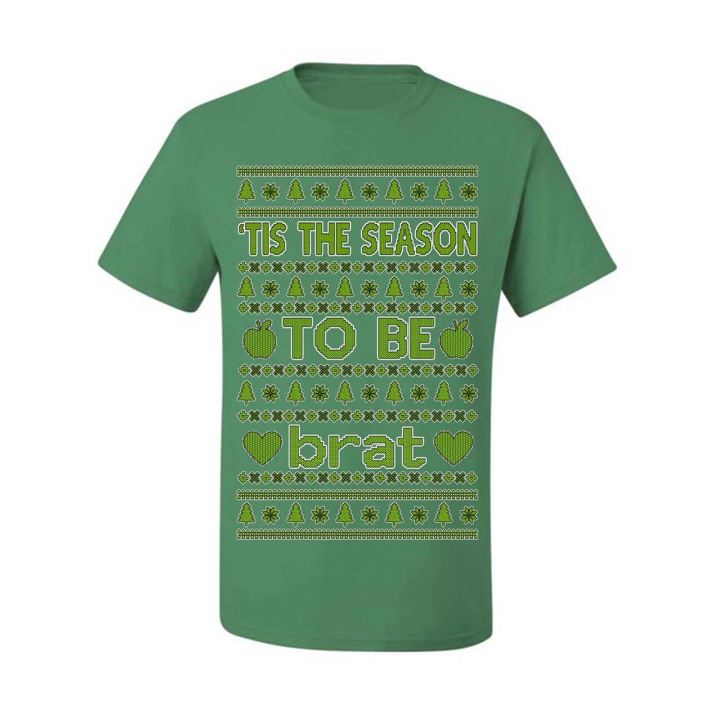 Tis the Season to Be Brat Green Text, Xmas Viral Meme Music Rave Concert Merch, Unisex Ugly Christmas Sweaters for Women Men Ugly Christmas Men's T-Shirt