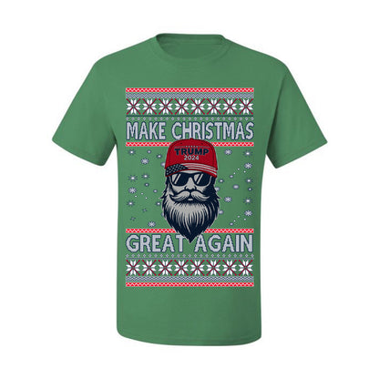 Make Christmas Great Again Trump Santa Claus 2024 MAGA,  Donald Trump JD Vance GOP Republican, Ugly Christmas Sweater Crewneck Sweatshirt Ugly Christmas Men's T-Shirt