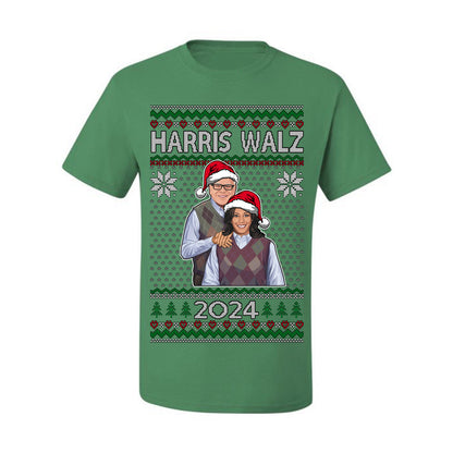 Kamala Harris Tim Walz 2024 Classic Movie Poster, Democrat Political Xmas Ugly Christmas Sweater Crewneck Sweatshirt Ugly Christmas Men's T-Shirt