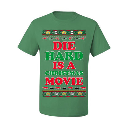 Die Hard is a Christmas Movie Classic, McClane Hans Nakatomi Plaza Xmas Party Holiday Movies, Ugly Christmas Sweater Crewneck Sweatshirt Ugly Christmas Men's T-Shirt
