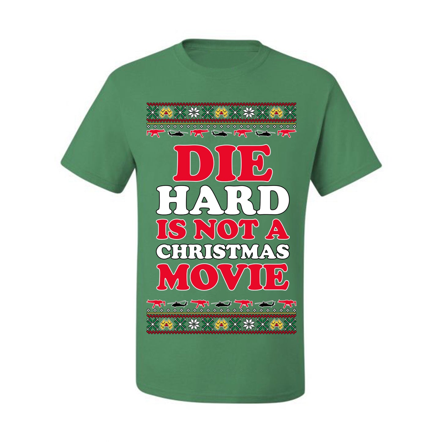Die Hard is Not a Christmas Movie Classic, McClane Hans Nakatomi Plaza Xmas Party Holiday Movies, Ugly Christmas Sweater Crewneck Sweatshirt Ugly Christmas Men's T-Shirt