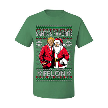 Santa's Favorite Felo,n Funny Donald Trump JD Vance 2024 MAGA Make America Great Again Xmas Santa Claus Funny Sweaters Gift Merch for Republicans, Ugly Christmas Sweater Ugly Christmas Men's T-Shirt