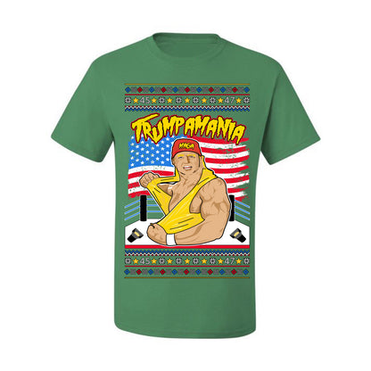 Trumpamania Funny Hogan 80s USA Wrestling Sports Parody, Donald Trump Vance 2024 Wrestler MAGA Make America Great Again, Ugly Christmas Sweater Ugly Christmas Men's T-Shirt