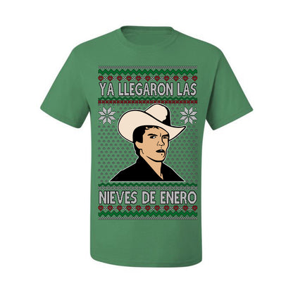 Ya Llegaron Las Nieves De Enero Chalino, January Snow Has Arrived, Rosalino Mexican Pop Star Mexico Tijuanna Corrido, Ugly Christmas Sweater Ugly Christmas Men's T-Shirt