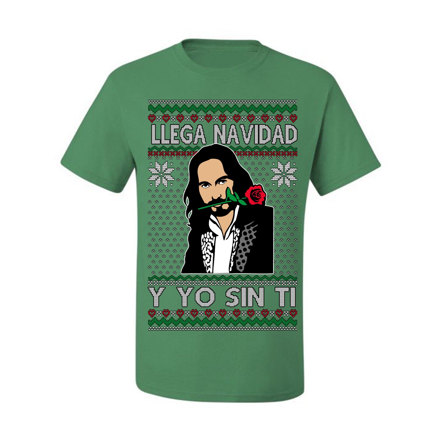 Llega Navidad Y Yo Sin Ti Christmas Is Coming, Marco Mexican Pop Star Mexico Music Michoacán Ugly Christmas Sweater Ugly Christmas Men's T-Shirt
