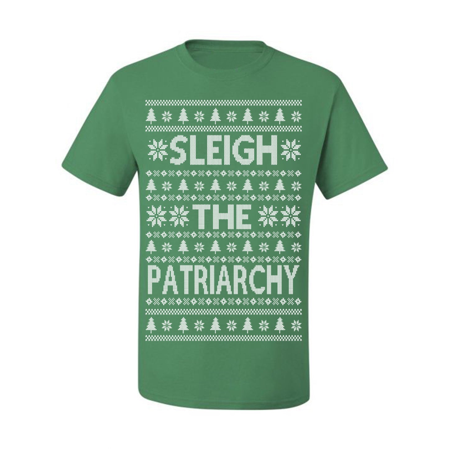 Sleigh the Patriarchy Funny Feminist Middle Class Meme Ugly Christmas Sweater Ugly Christmas Men's T-Shirt