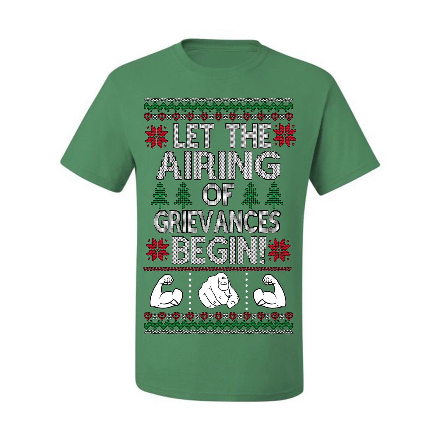 Let the Airing of Grievances Begin Funny TV Sitcom Festivus for the Rest of Us, Feats of Strength Iconic TV Quote Ugly Christmas Men's T-Shirt