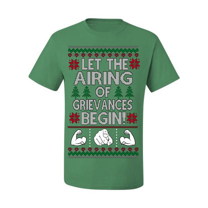 Let the Airing of Grievances Begin Funny TV Sitcom Festivus for the Rest of Us, Feats of Strength Iconic TV Quote Ugly Christmas Men's T-Shirt