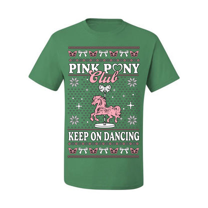 Pink Pony Club Pop Star Keep on Dancing, Iconic Music Concert Fan Merch Ugly Christmas Sweater Ugly Christmas Men's T-Shirt