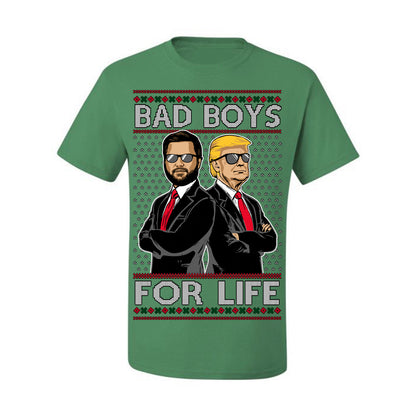 Bad Boys for Life Donald Trump JD Vance, MAGA Make America Great Again 2024, 90s Comedy Movie Parody Ugly Christmas Sweater Ugly Christmas Men's T-Shirt