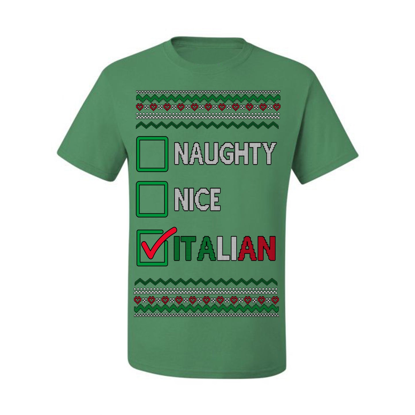 Naughty Nice Italian Funny Italians Italy Colors Ugly Christmas Sweater Ugly Christmas