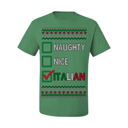 Naughty Nice Italian Funny Italians Italy Colors Ugly Christmas Sweater Ugly Christmas