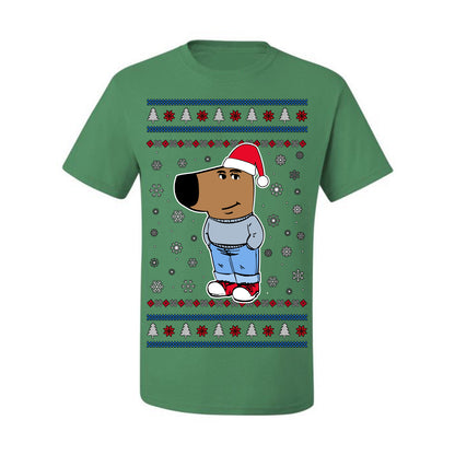 I'm Just a Chill Guy My New Character, Santa Dog Viral Meme Coin CHILLGUY Funny Internet Memes, Ugly Christmas Sweater Ugly Christmas Men's T-Shirt
