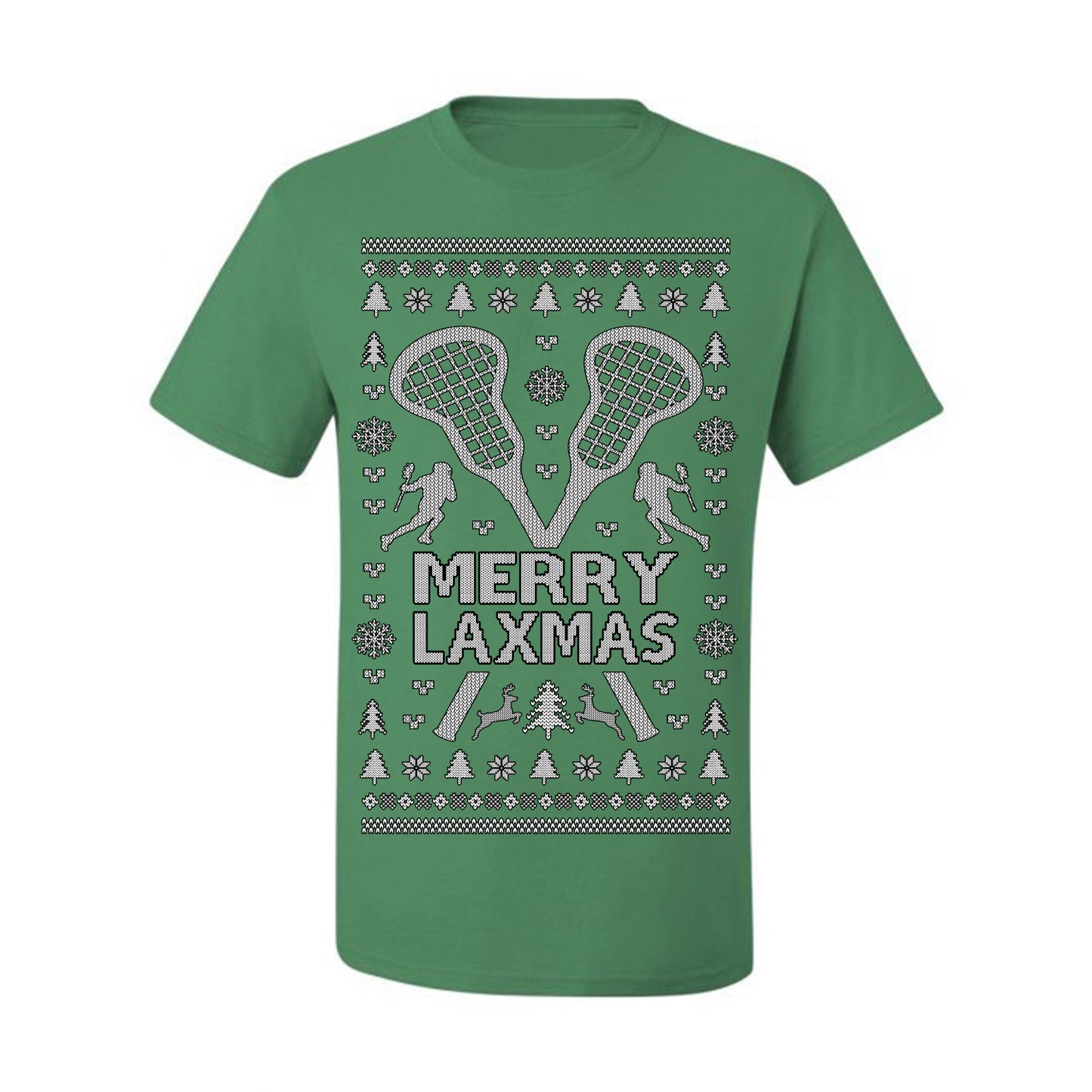 Merry Laxmas Funny Lacrosse Sports LAX, Teen Sport Player Boys Girls Adult Pun Ugly Christmas Sweater Ugly Christmas Men's T-Shirt