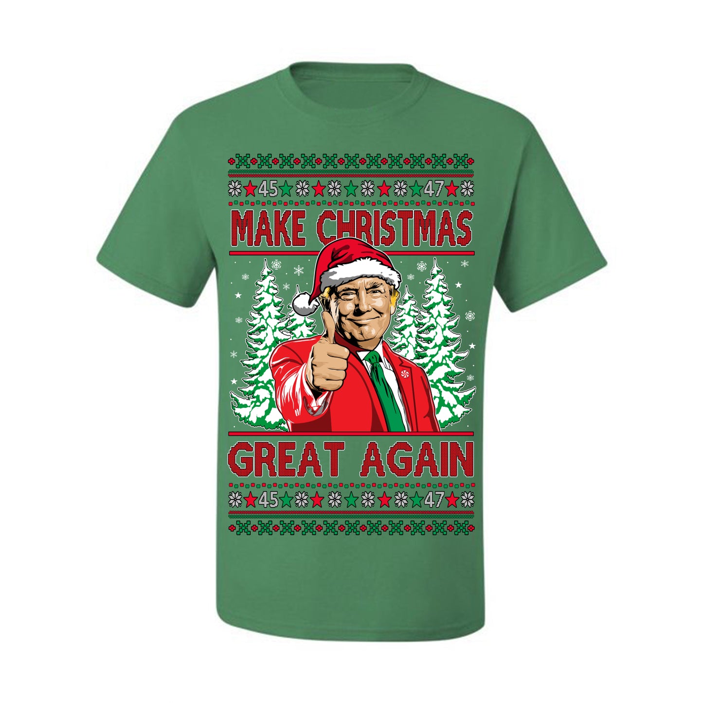 Make Christmas Great Again, Santa Claus Donald Trump, JD Vance 2024 Election Funny Political Conservative Republican Men Women Ugly Christmas Sweater Ugly Christmas Men's T-Shirt