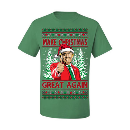 Make Christmas Great Again, Santa Claus Donald Trump, JD Vance 2024 Election Funny Political Conservative Republican Men Women Ugly Christmas Sweater Ugly Christmas Men's T-Shirt