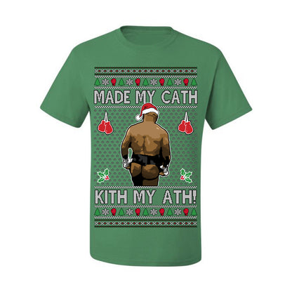 Made My Cath Kith My Ath, Funny Mike Tyson Cash Money Viral Kiss My Ass Boxing Fight Meme, Men Women Ugly Christmas Sweater Ugly Christmas Men's T-Shirt