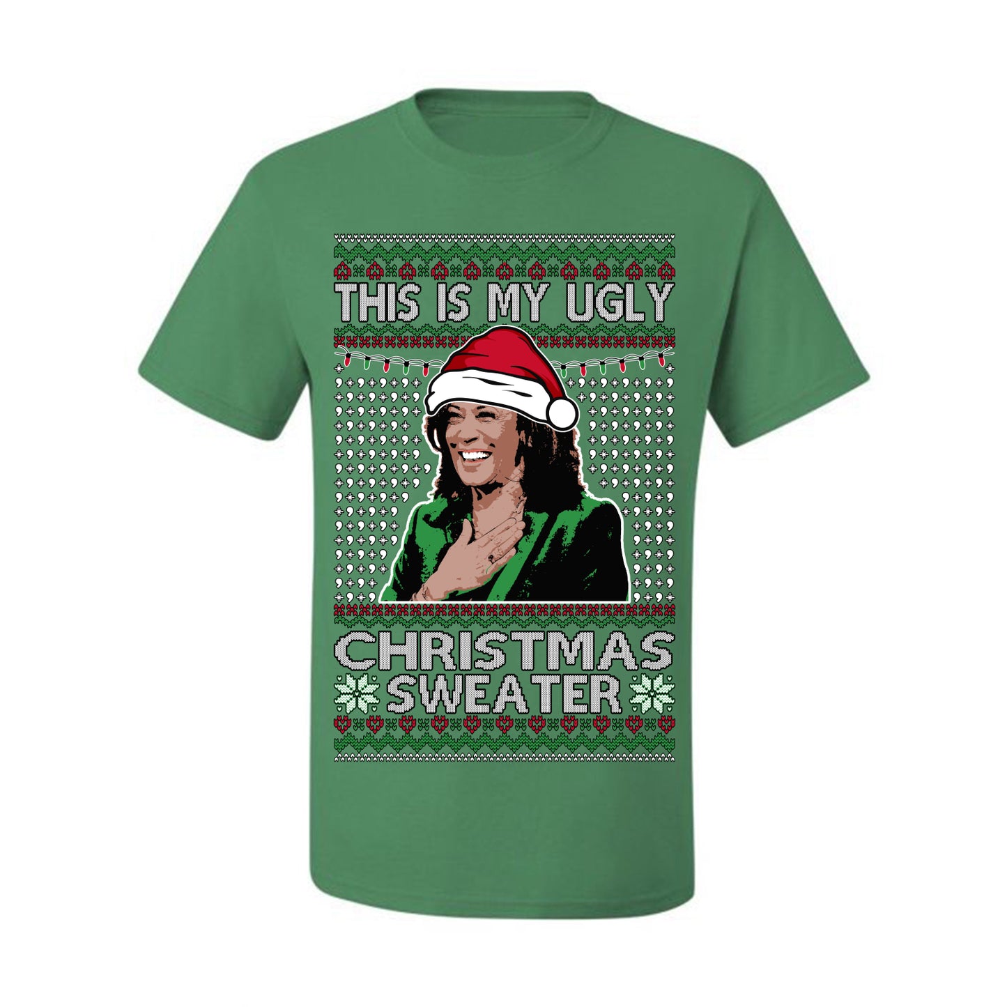 This Is My Ugly Sweater, Funny Santa Anti Kamala Harris, Political Ugly Christmas Sweater Ugly Christmas Men's T-Shirt