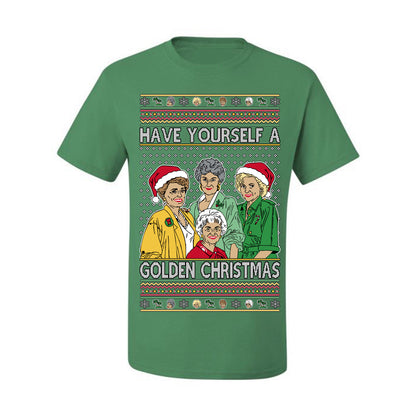 Have Yourself a Golden Christmas, Classic Miami TV Show Sitcom Xmas, Ugly Christmas Sweater  Ugly Christmas Men's T-Shirt