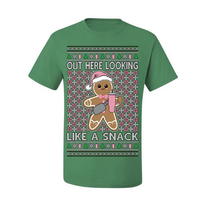 Out Here Looking Like a Snack Cute Xmas Cookie Ugly Christmas Sweater Ugly Christmas Men's T-Shirt