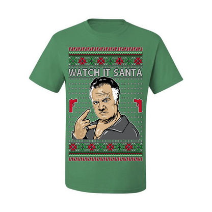 Watch It Santa, Funny Paulie Italian NJ New Jersey Mafia, Classic TV Show Ugly Christmas Sweater Ugly Christmas Men's T-Shirt