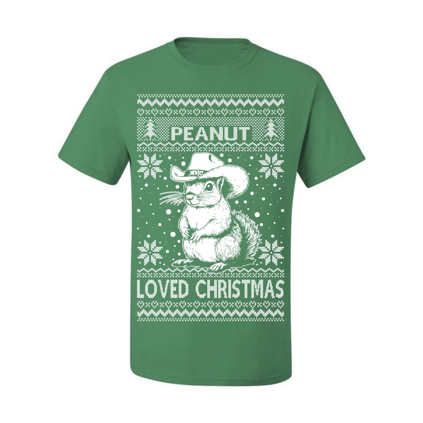 Peanut Loved Christmas, Funny Viral NYC New York Squirrel Meme Trending Save Our Pets Memes, Ugly Christmas Sweater Ugly Christmas Men's T-Shirt