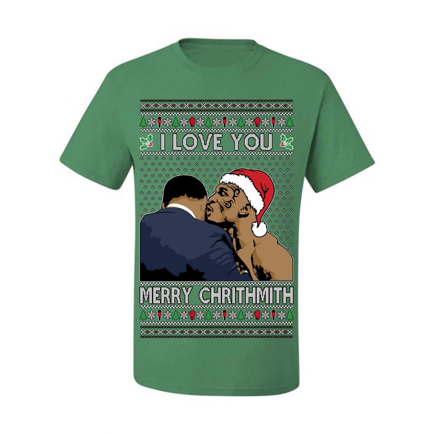 I Love You Merry Chrithmith Funny Mike Tyson Boxing Fight Meme Classic Funny Xmas, Ugly Christmas Sweater Ugly Christmas Men's T-Shirt