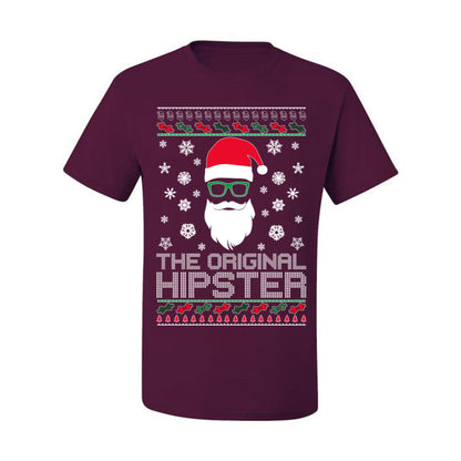 Santa Claus the Original Hipster, Funny IPAs Rim Glasses Hipsters Libs Viral Meme, Ugly Christmas Sweater Ugly Christmas Men's T-Shirt